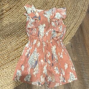 Hayden Girls Pink and White Floral Romper